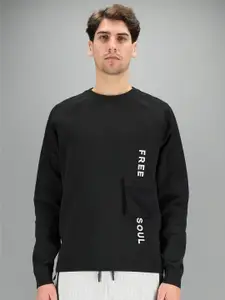 FREESOUL Men Black Printed Sweatshirt