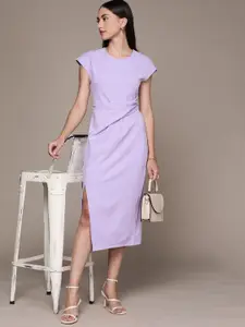 bebe Lavender Brighter Basics Solid Sheath Midi Dress