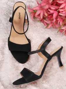 RINDAS Black Kitten Sandals