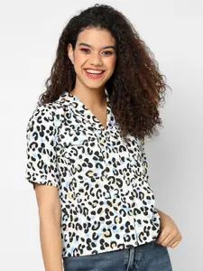 Campus Sutra Women Multicoloured Classic Animal Printed Casual Shirt