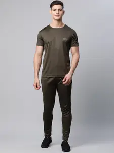 MACK JONNEY JONNEY Men Olive Green Solid Tracksuits