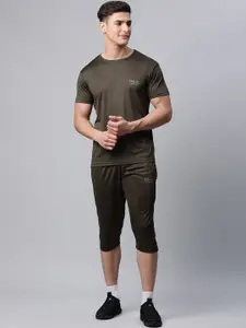 MACK JONNEY JONNEY Men Olive Green Solid Tracksuits