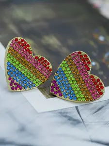 Bellofox Multicoloured Heart Shaped Studs Earrings