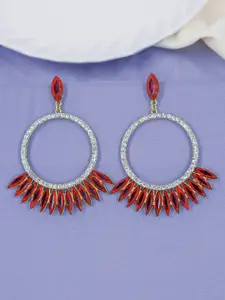 Bellofox Maroon Contemporary Drop Earrings