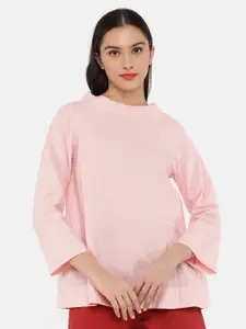 GRASS by Gitika Goyal Pink Solid Top
