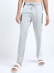 HIGHLANDER Men Grey Solid Slim-Fit Cotton Track Pants
