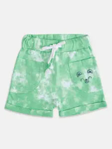 Pantaloons Baby Boys Green Washed Cotton Shorts