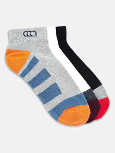 Ajile by Pantaloons Men Multicoloured Pack Of 3 Patterned Ankle-Length Socks