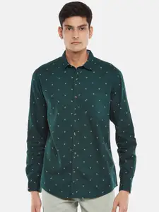 BYFORD by Pantaloons Men Green Slim Fit Printed Cotton Casual Shirt