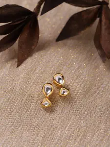 Ruby Raang Gold-Toned Circular Studs Earrings