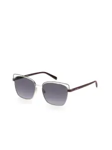 pierre cardin Women Grey Lens & Brown Aviator Sunglasses with UV Protected Lens
