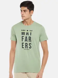 Urban Ranger by pantaloons Men Green Printed Slim Fit Cotton T-shirt