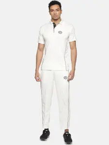 HPS Sports Men Cream-Colored Printed Cricket Tracksuit