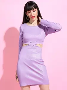 Tokyo Talkies Lavender Cut Outs Bodycon Dress