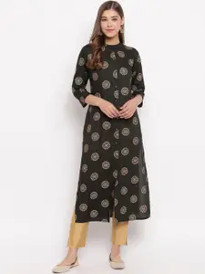 Vbuyz Women Green Ethnic Motifs Printed Kurta