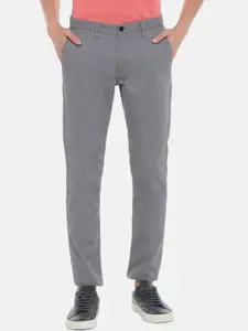BYFORD by Pantaloons Men Grey Ultra Slim Fit Low-Rise Trousers