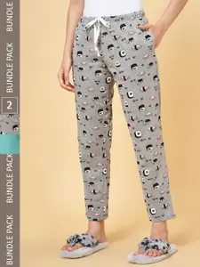 Dreamz by Pantaloons Women Pack Of 2 Printed Cotton Lounge Pants