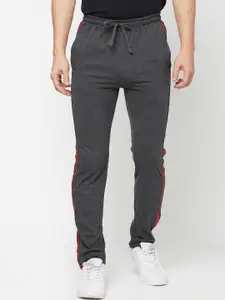 SPORTO Men Grey Solid Slim-Fit Cotton Track Pant