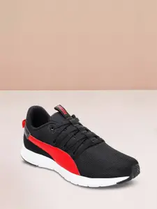 Puma Men Black & Red Woven Design Ealing Running Shoes