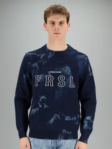 FREESOUL Men Blue Printed Sweatshirt