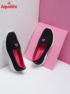 Aqualite Women Black & Pink Mesh Running Shoes