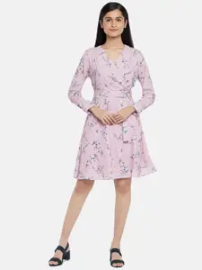 Annabelle by Pantaloons Lavender & Grey Floral Dress