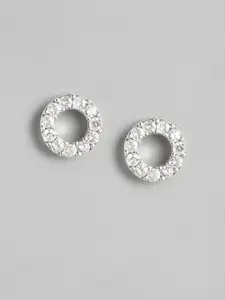 Forever New Silver-Toned Circular Studs Earrings