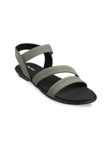 WALKWAY by Metro Women Green Open Toe Flats