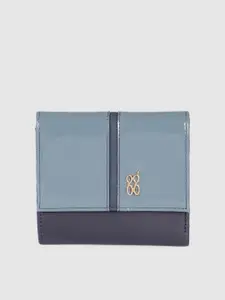 Baggit Women Blue Solid Three Fold Wallet