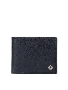 Da Milano Men Blue Leather Two Fold Wallet