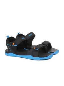 ASIAN Men Black & Blue Sports Sandals