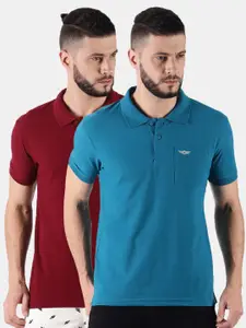 Force NXT Men Set Of 2 Polo Collar Super Combed Cotton T-Shirt