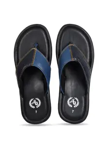 Ajanta Ajanta Men Blue & Black Solid Comfort Sandals