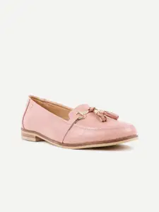 Carlton London Women Pink Textured Loafers