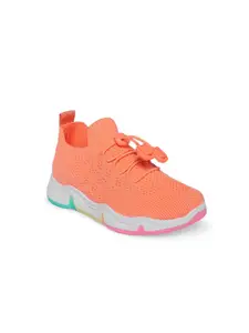 Pantaloons Junior Girls Coral Orange Textile Running Non-Marking Shoes