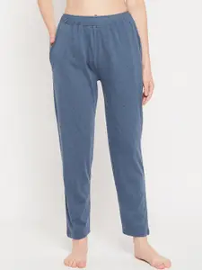 Okane Women Blue Printed Cotton Lounge Pant