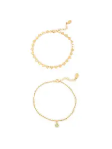 Accessorize Women Set of 2 Heart Station Anklet Pack