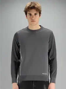 FREESOUL Men Grey Geometric Printed Sweatshirt