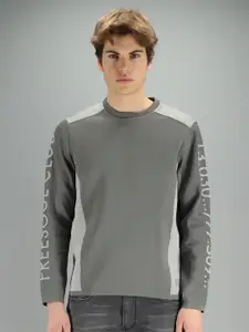 FREESOUL Men Grey Colourblocked Sweatshirt