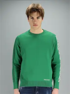 FREESOUL Men Green Printed Sweatshirt