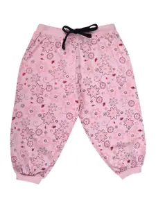 V-Mart Girls Pink Floral Printed Cotton Shorts