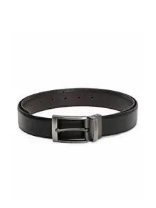 thickskin Men Black Textured PU Formal Belt
