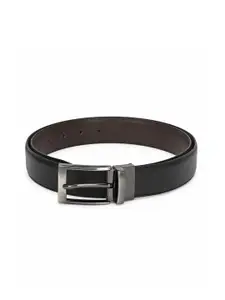 thickskin Men Black Textured PU Reversible Formal Belt
