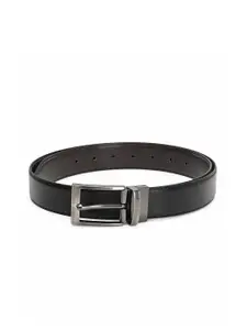 thickskin Men Black Textured Reversible Formal Belt