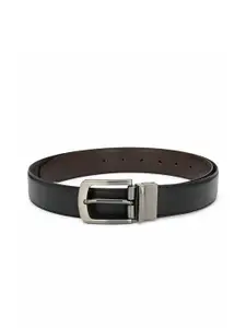 thickskin Men Black Textured Reversible Formal Belt