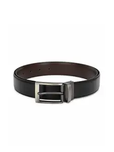 thickskin Men Black Textured PU Reversible Formal Belt
