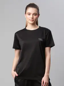 MACK JONNEY JONNEY Women Black Solid Sports T-shirt