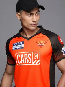 WROGN ACTIVE Men Orange Printed Raglan Sleeves IPL Sunrisers Hyderabad Polo Collar T-shirt