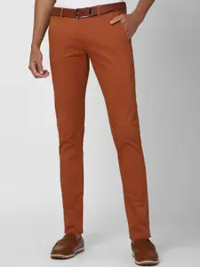 Peter England Casuals Men Orange Skinny Fit Chinos Trousers