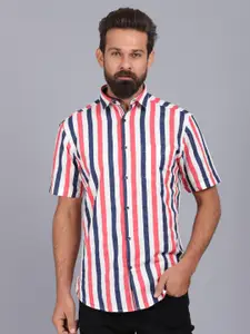 CANOE Men Red & White Original Striped Regular Fit Casual Shirt